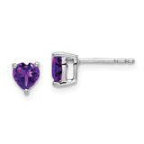 14k White Gold Heart Amethyst Earrings-WBC-EM7099-AM-W