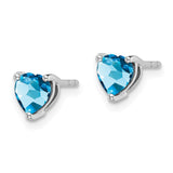 14k White Gold Heart Blue Topaz Earrings-WBC-EM7099-BT-W