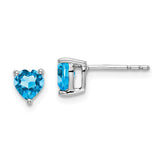 14k White Gold Heart Blue Topaz Earrings-WBC-EM7099-BT-W