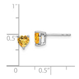 14k White Gold Heart Citrine Earrings-WBC-EM7099-CI-W