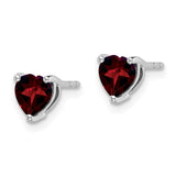 14k White Gold Heart Garnet Earrings-WBC-EM7099-GA-W