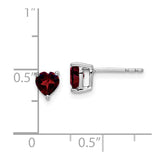 14k White Gold Heart Garnet Earrings-WBC-EM7099-GA-W