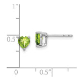 14k White Gold Heart Peridot Earrings-WBC-EM7099-PE-W