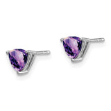 14k White Gold Trillion Amethyst Earrings-WBC-EM7100-AM-W