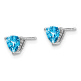 14k White Gold Trillion Blue Topaz Earrings-WBC-EM7100-BT-W