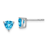 14k White Gold Trillion Blue Topaz Earrings-WBC-EM7100-BT-W