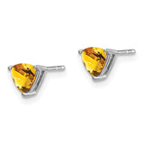 14k White Gold Trillion Citrine Earrings-WBC-EM7100-CI-W