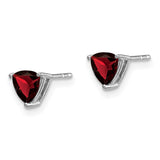 14k White Gold Trillion Garnet Earrings-WBC-EM7100-GA-W