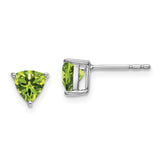 14k White Gold Trillion Peridot Earrings-WBC-EM7100-PE-W