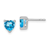 14k White Gold Heart Blue Topaz Earrings-WBC-EM7101-BT-W