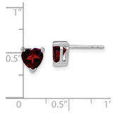 14k White Gold Heart Garnet Earrings-WBC-EM7101-GA-W