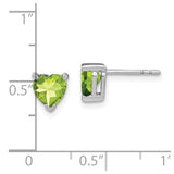 14k White Gold Heart Peridot Earrings-WBC-EM7101-PE-W