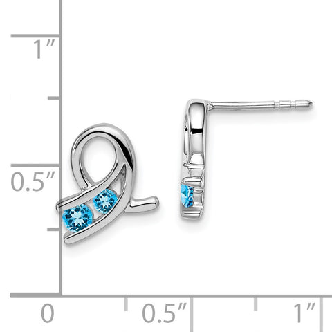 14k White Gold Blue Topaz Earrings-WBC-EM7120-BT-W