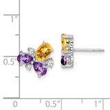 14k White Gold Amethyst/Citrine/Diamond Earrings-WBC-EM7128-AM/CI-013-WA