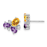 14k White Gold Amethyst/Citrine/Diamond Earrings-WBC-EM7128-AM/CI-013-WA