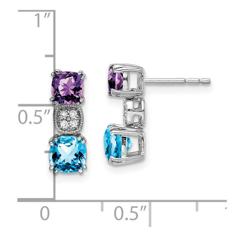 14k White Gold Amethyst/Blue Topaz/Diamond Earrings-WBC-EM7130-AM/BT-003-WA