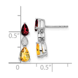 14k White Gold Garnet/Citrine/Diamond Earrings-WBC-EM7131-GA/CI-002-WA