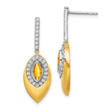 14k Two-tone Citrine and Diamond Dangle Earrings-WBC-EM7132-CI-031-YWA