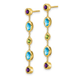 14k Amethyst/Blue Topaz/Peridot Dangle Earrings-WBC-EM7133-AM/BT/PE-Y