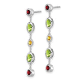 14k White Gold Garnet/Peridot/Citrine Dangle Earrings-WBC-EM7133-GA/PE/CI-W