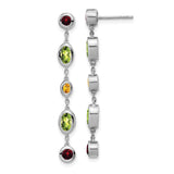 14k White Gold Garnet/Peridot/Citrine Dangle Earrings-WBC-EM7133-GA/PE/CI-W