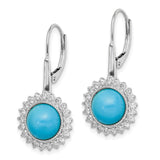 14k White Gold Turquoise and Diamond Leverback Earrings-WBC-EM7139-BTQ-063-WA