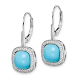 14k White Gold Turquoise and Diamond Leverback Earrings-WBC-EM7141-BTQ-026-WA