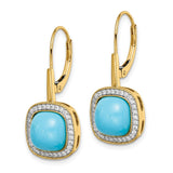 14k Turquoise and Diamond Leverback Earrings-WBC-EM7141-BTQ-026-YA