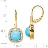 14k Turquoise and Diamond Leverback Earrings-WBC-EM7141-BTQ-026-YA