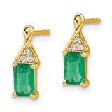 14k Emerald and Diamond Earrings-WBC-EM7187-EM-004-YA