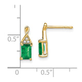 14k Emerald and Diamond Earrings-WBC-EM7187-EM-004-YA