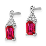 14k White Gold Ruby and Diamond Earrings-WBC-EM7187-RU-004-WA