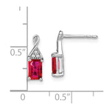 14k White Gold Ruby and Diamond Earrings-WBC-EM7187-RU-004-WA