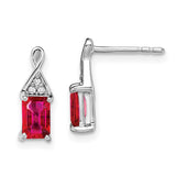 14k White Gold Ruby and Diamond Earrings-WBC-EM7187-RU-004-WA