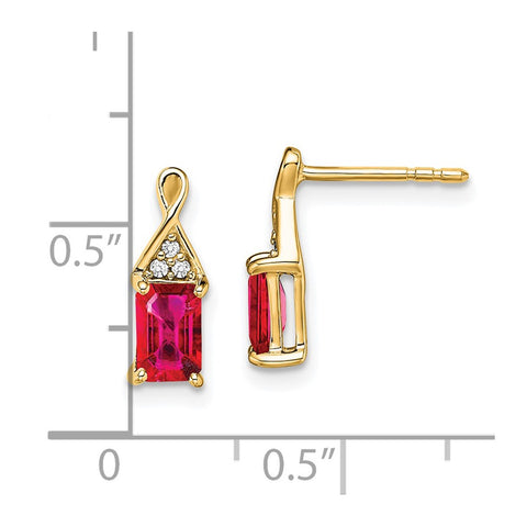 14k Ruby and Diamond Earrings-WBC-EM7187-RU-004-YA