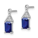 14k White Gold Sapphire and Diamond Earrings-WBC-EM7187-SA-004-WA