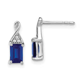 14k White Gold Sapphire and Diamond Earrings-WBC-EM7187-SA-004-WA