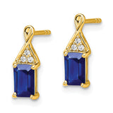 14k Sapphire and Diamond Earrings-WBC-EM7187-SA-004-YA