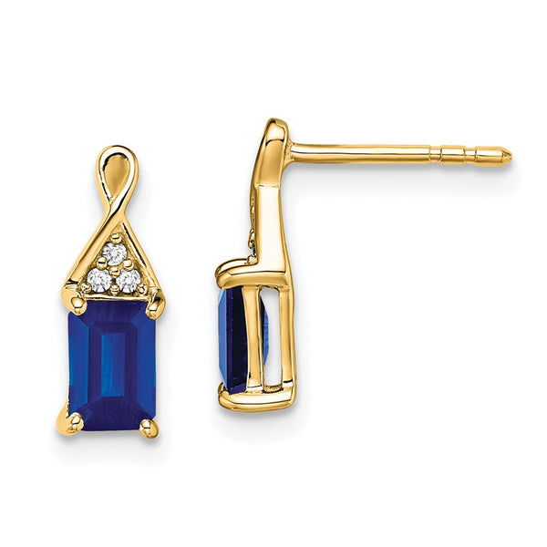 14k Sapphire and Diamond Earrings-WBC-EM7187-SA-004-YA