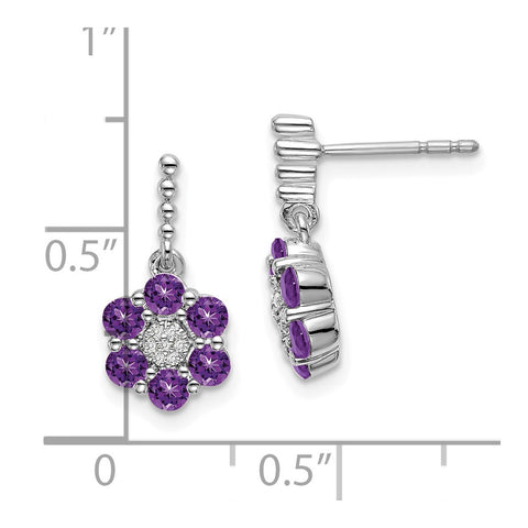 14k White Gold Amethyst and Diamond Earrings-WBC-EM7191-AM-004-WA