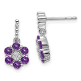 14k White Gold Amethyst and Diamond Earrings-WBC-EM7191-AM-004-WA