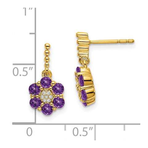 14k Amethyst and Diamond Earrings-WBC-EM7191-AM-004-YA