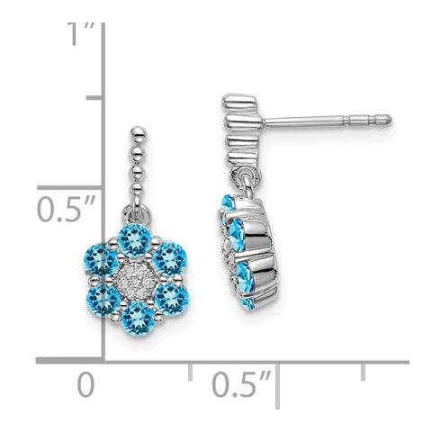 14k White Gold Blue Topaz and Diamond Earrings-WBC-EM7191-BT-004-WA