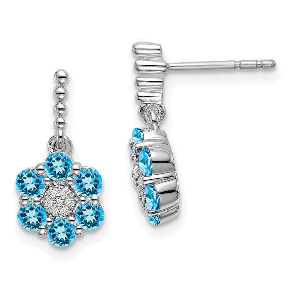 14k White Gold Blue Topaz and Diamond Earrings-WBC-EM7191-BT-004-WA