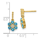 14k Blue Topaz and Diamond Earrings-WBC-EM7191-BT-004-YA