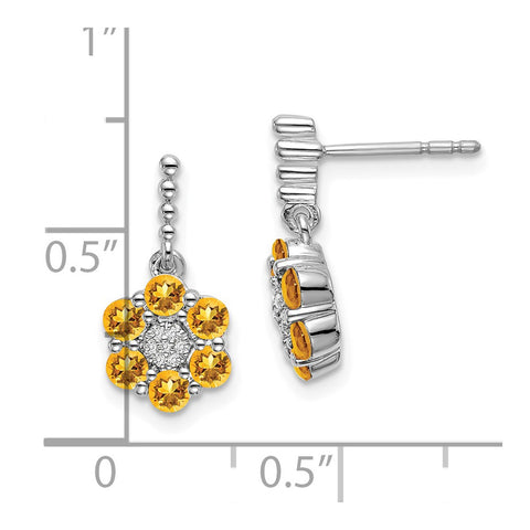 14k White Gold Citrine and Diamond Earrings-WBC-EM7191-CI-004-WA