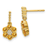 14k Citrine and Diamond Earrings-WBC-EM7191-CI-004-YA