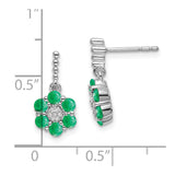 14k White Gold Emerald and Diamond Earrings-WBC-EM7191-EM-005-WA