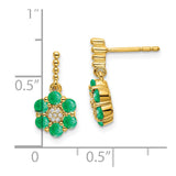 14k Emerald and Diamond Earrings-WBC-EM7191-EM-005-YA