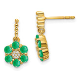 14k Emerald and Diamond Earrings-WBC-EM7191-EM-005-YA